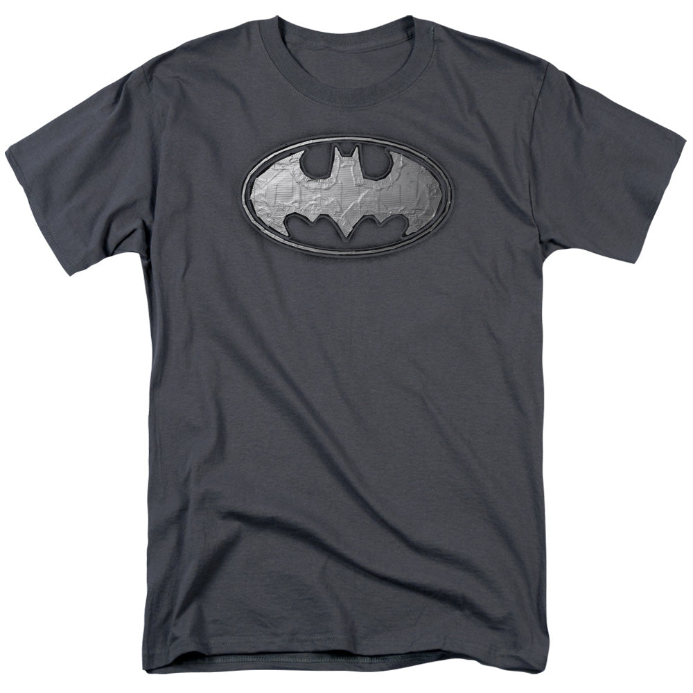 Batman Duct Tape Logo Mens T Shirt Charcoal Officially Licensed