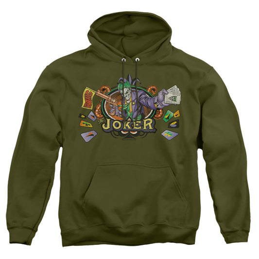 Batman King Of Crazy Mens Hoodie Military Green Officially Licensed