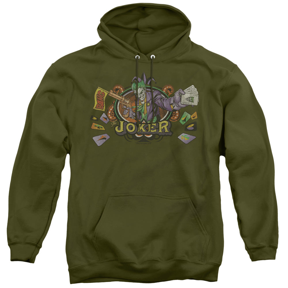 Batman King Of Crazy Mens Hoodie Military Green Officially Licensed