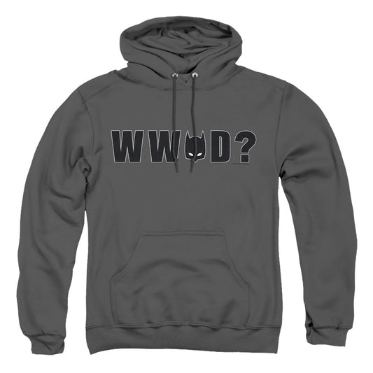 Batman Wwbd Mask Mens Hoodie Charcoal Officially Licensed