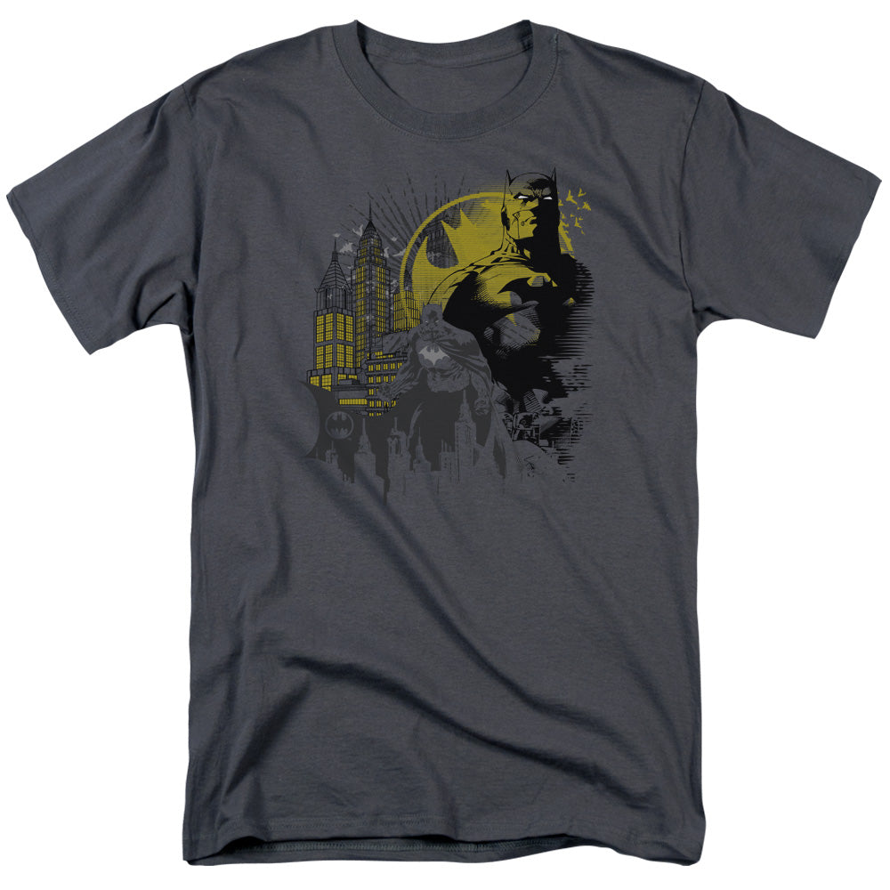 Batman The Dark City Mens T Shirt Charcoal Officially Licensed
