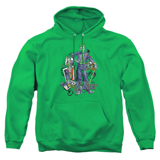 Batman Wild Cards Mens Hoodie Kelly Green Officially Licensed