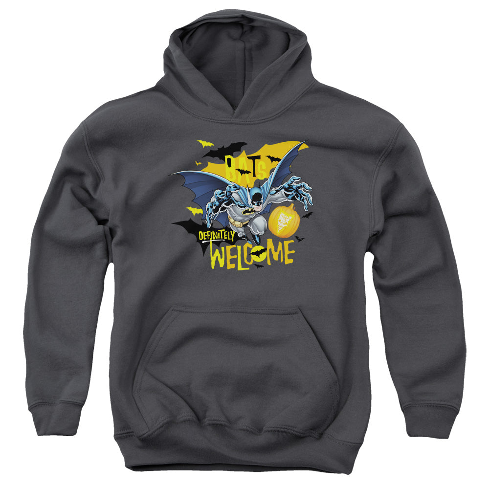 Batman Bats Welcome Kids Youth Hoodie Charcoal Officially Licensed