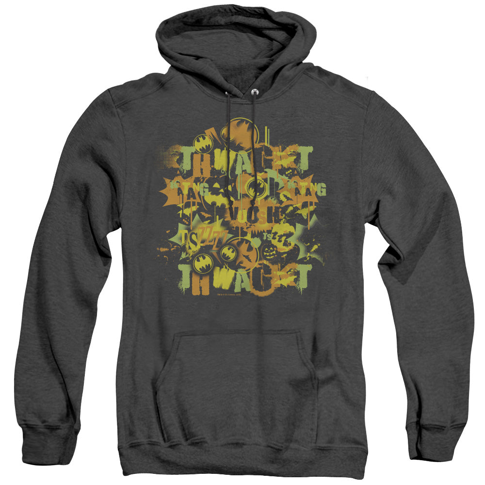 Batman Halloween Knight Sounds Heather Mens Hoodie Black Officially Licensed