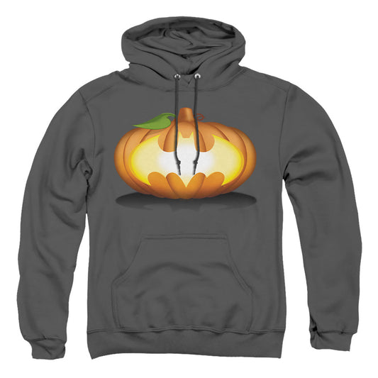 Batman Bat Pumpkin Logo Mens Hoodie Charcoal Officially Licensed