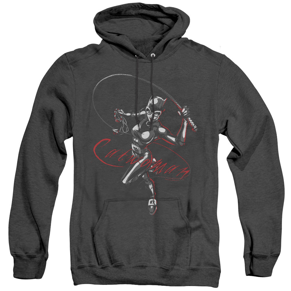 Batman Kitten With A Whip Heather Mens Hoodie Black Officially Licensed