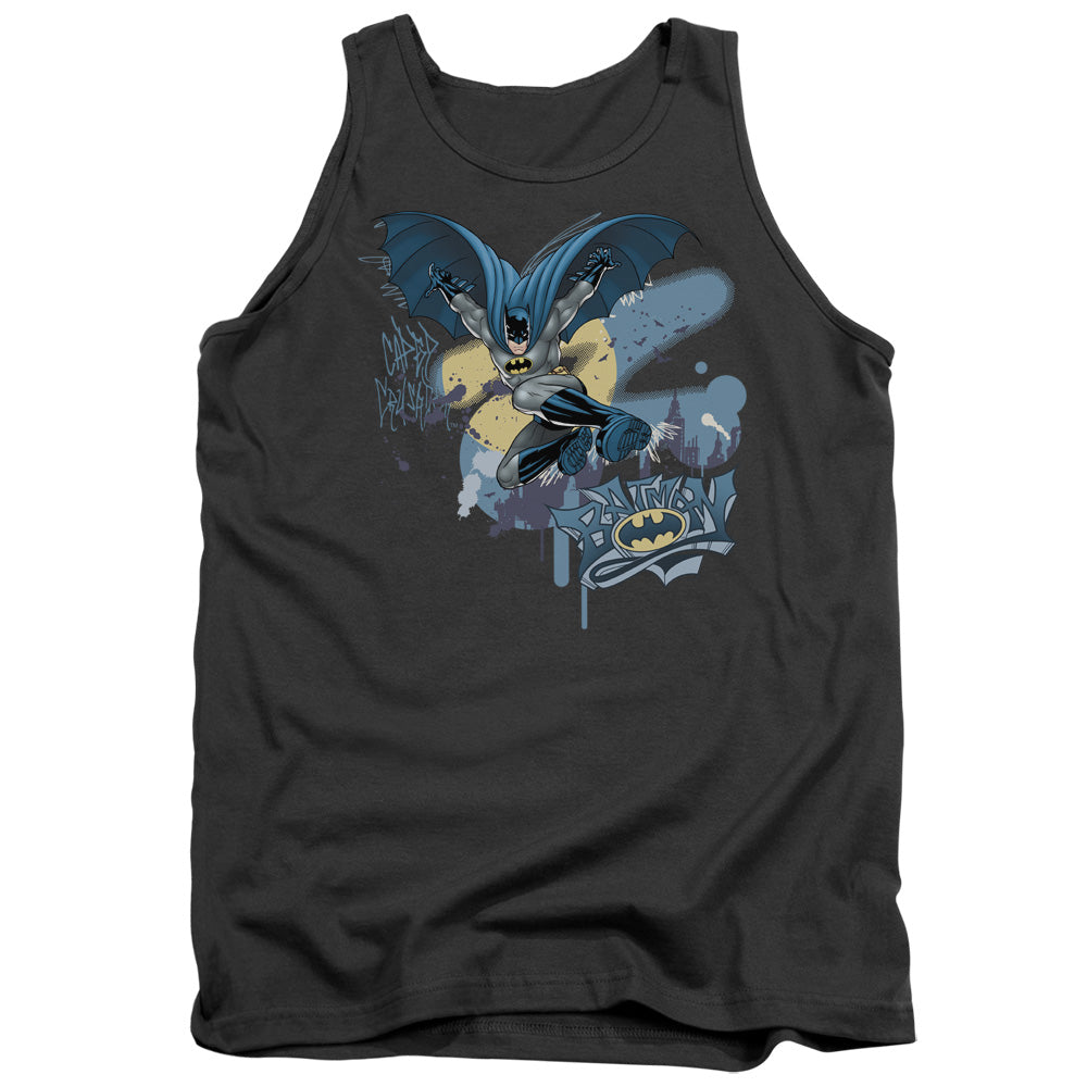 Batman Into The Night Mens Tank Top Shirt Charcoal Officially Licensed