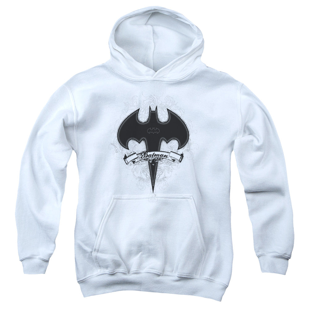 Batman Gothic Gotham Kids Youth Hoodie White Officially Licensed