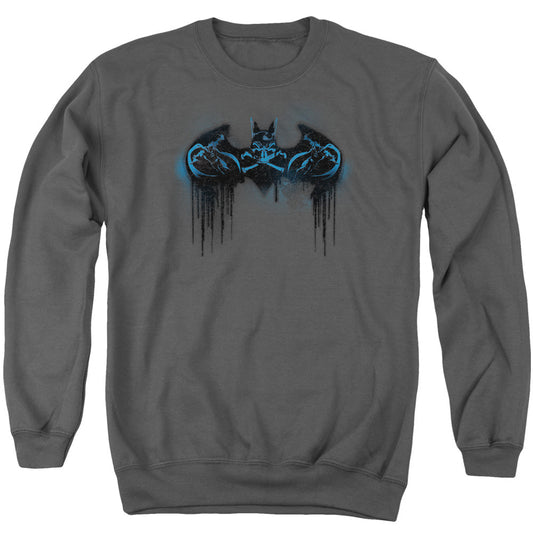 Batman Run Away Mens Crewneck Sweatshirt Charcoal