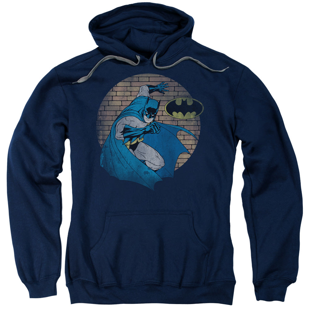 Batman In The Spotlight Mens Hoodie Navy Blue Officially Licensed