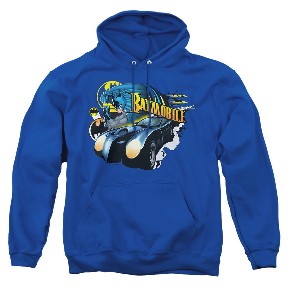Batman Batmobile Mens Hoodie Royal Officially Licensed