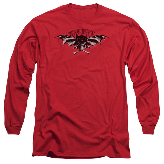 Batman Wings Of Wrath Mens Long Sleeve Shirt Red Officially Licensed