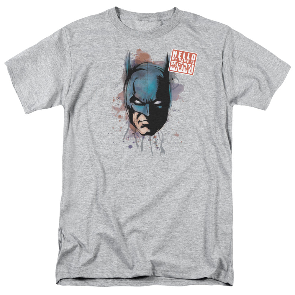 Batman Hello Mens T Shirt Athletic Heather Officially Licensed