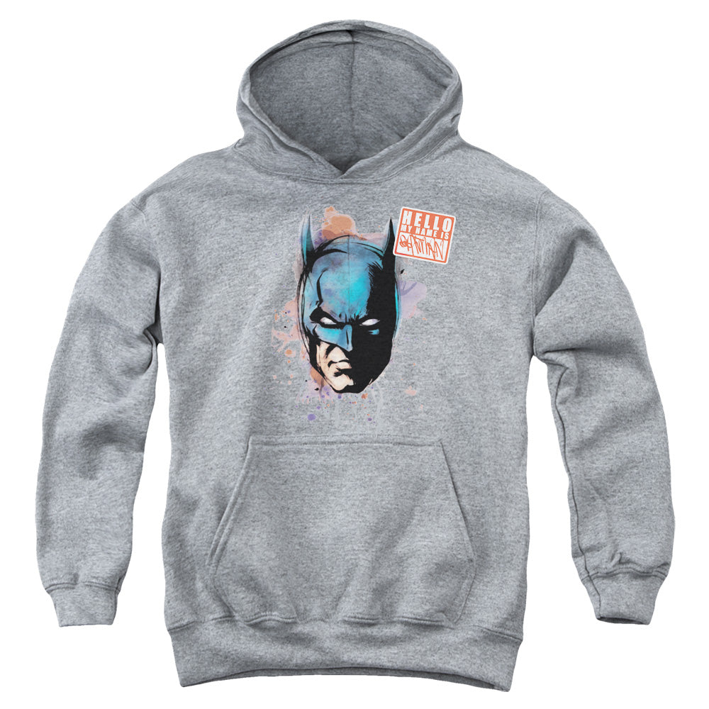 Batman Hello Kids Youth Hoodie Heather Officially Licensed