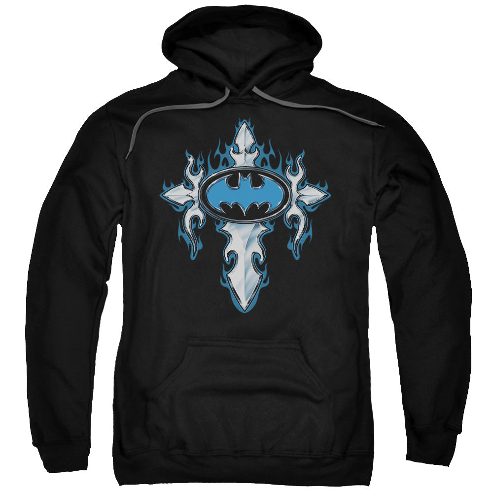 Batman Gothic Steel Logo Mens Hoodie Black Officially Licensed