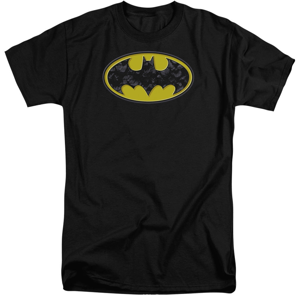 Batman Bats In Logo Mens Tall T Shirt Black Officially Licensed
