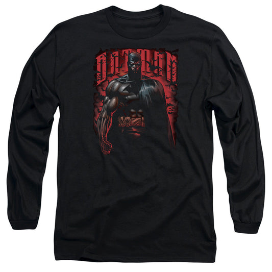 Batman Red Knight Mens Long Sleeve Shirt Black Officially Licensed