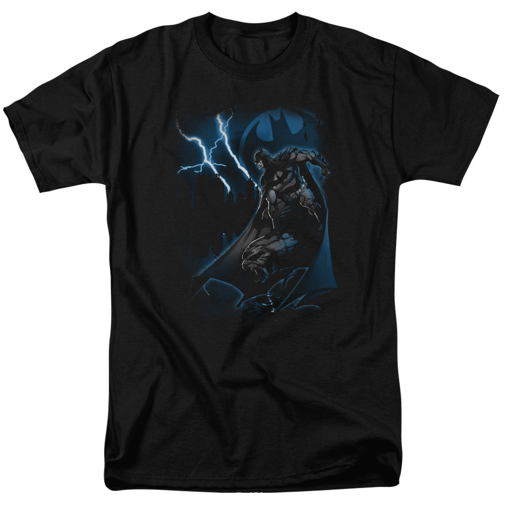 Batman Lightning Strikes Mens T Shirt Black Officially Licensed