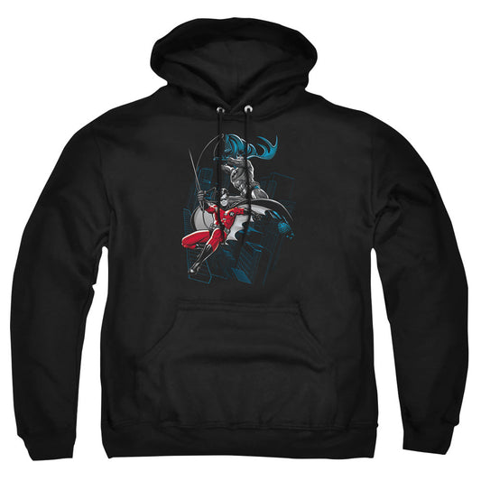 Batman Black And White Mens Hoodie Black Officially Licensed