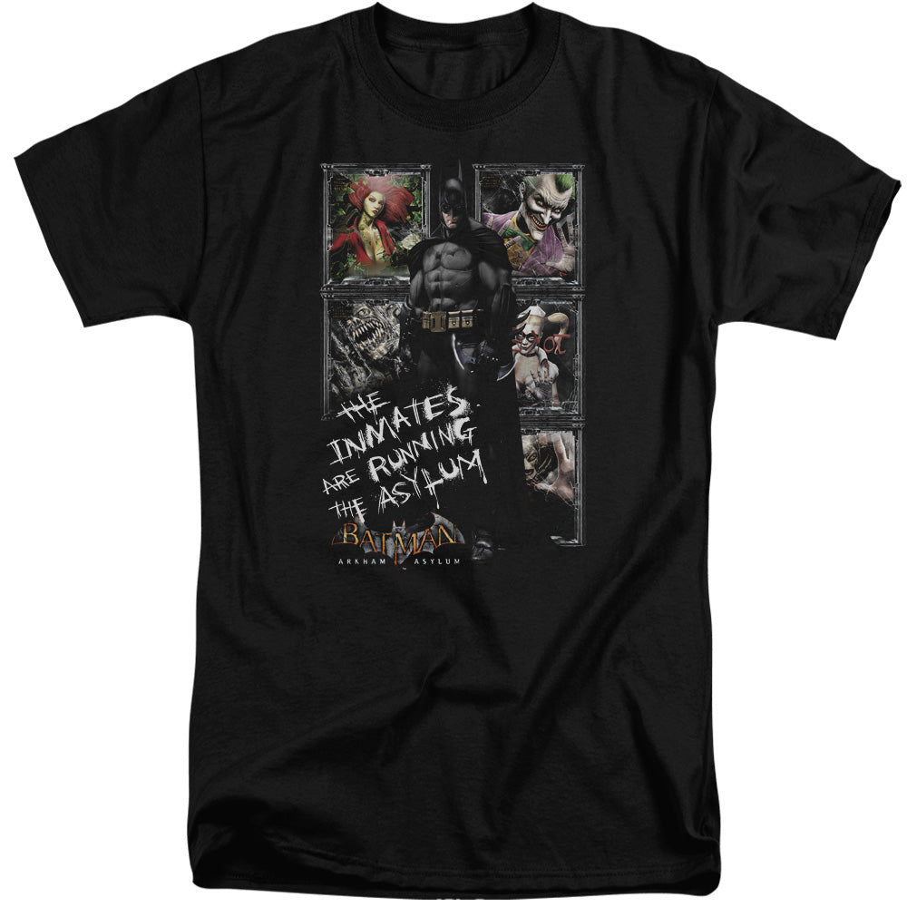 Batman Aa Running The Asylum Mens Tall T Shirt Black Officially Licensed
