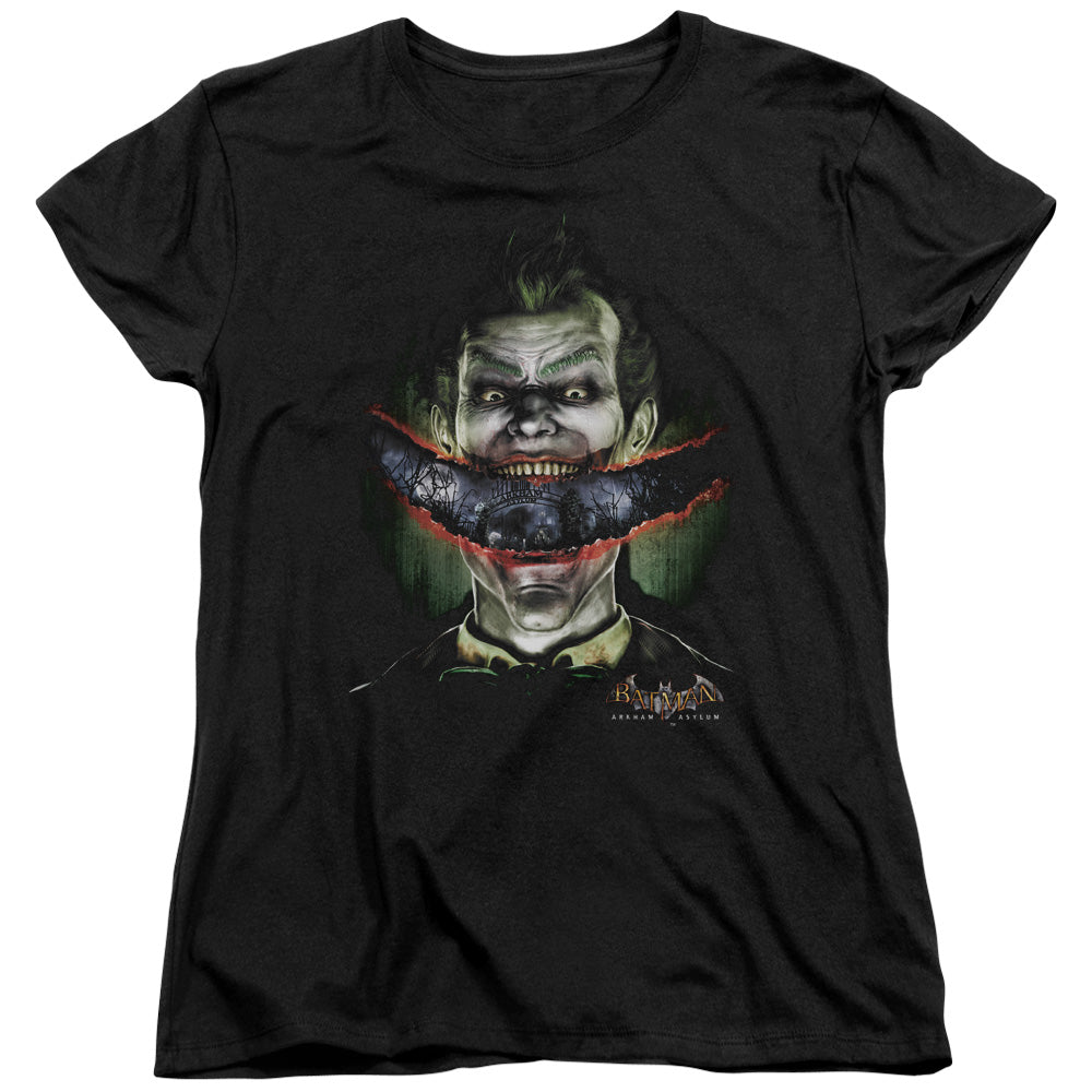 Batman Aa Crazy Lips Womens T Shirt Black Officially Licensed