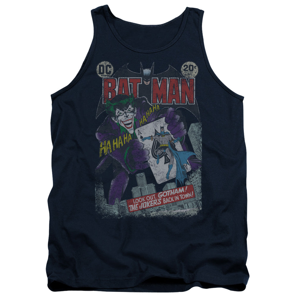Batman #251 Distressed Mens Tank Top Shirt Navy Blue Officially Licensed