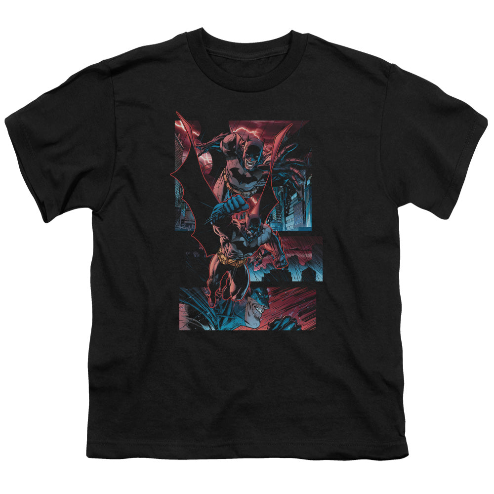 Batman Dark Knight Panels Kids Youth T Shirt Black Officially Licensed