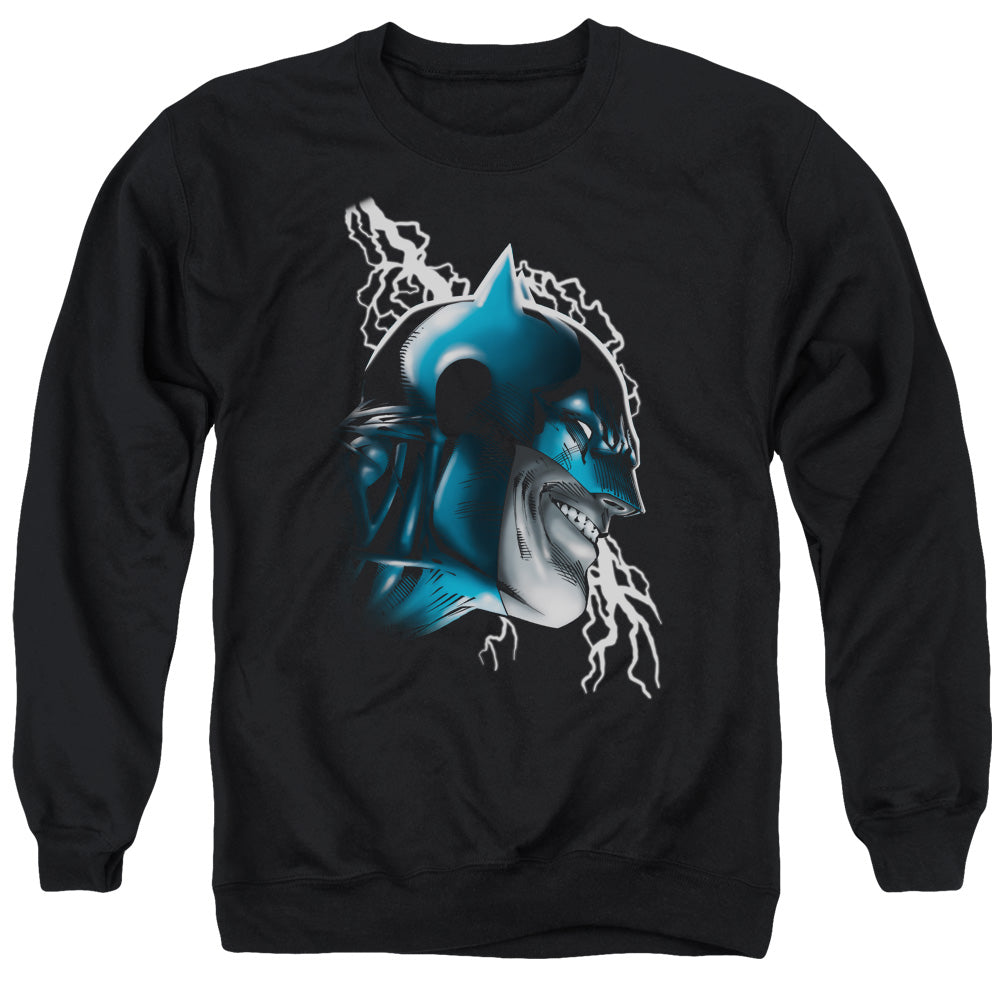 Batman Crazy Grin Mens Crewneck Sweatshirt Black