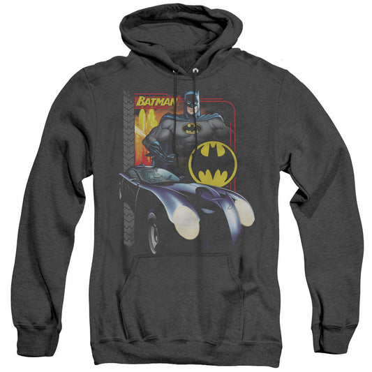 Batman Bat Racing Heather Mens Hoodie Black Officially Licensed