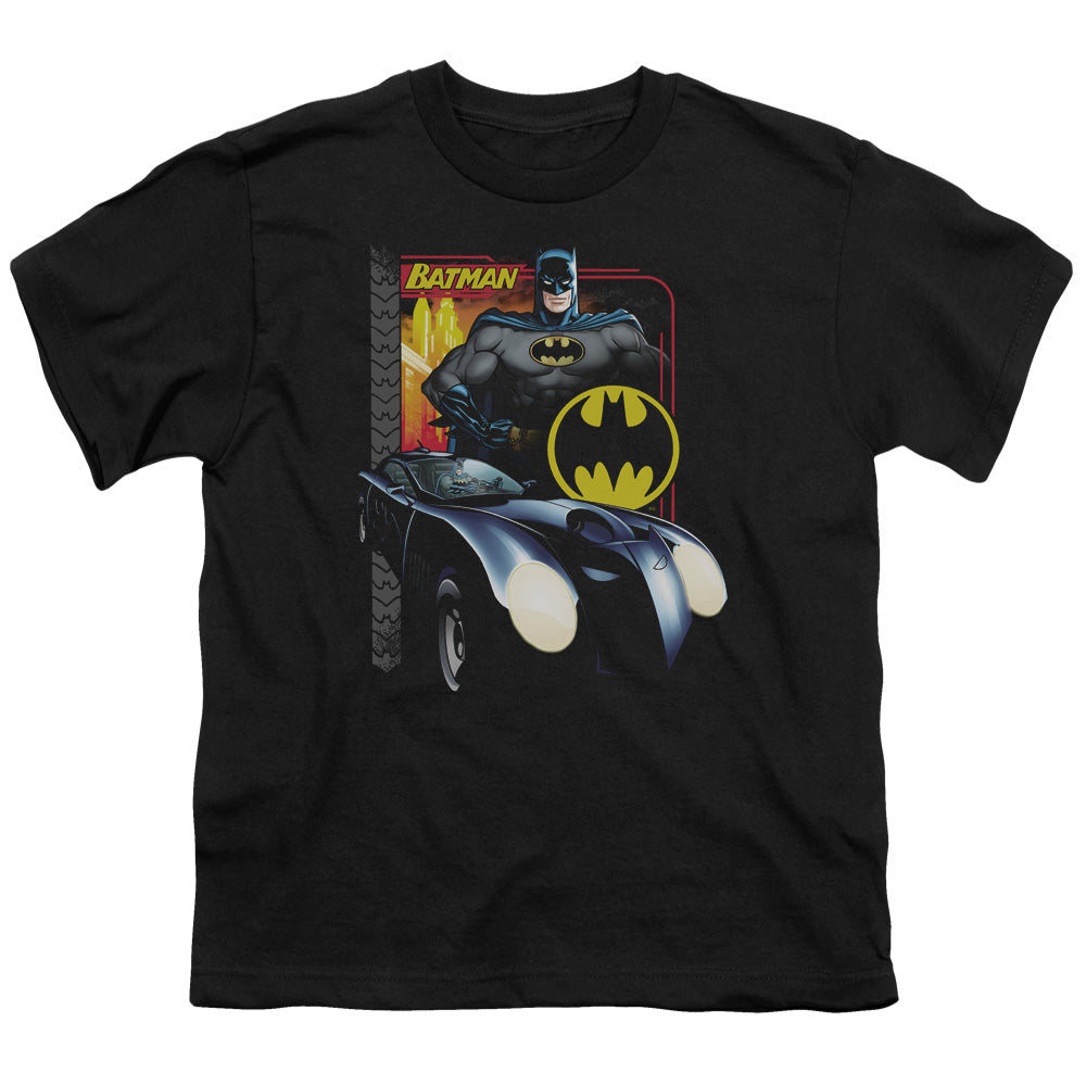 Batman Bat Racing Kids Youth T Shirt Black Officially Licensed
