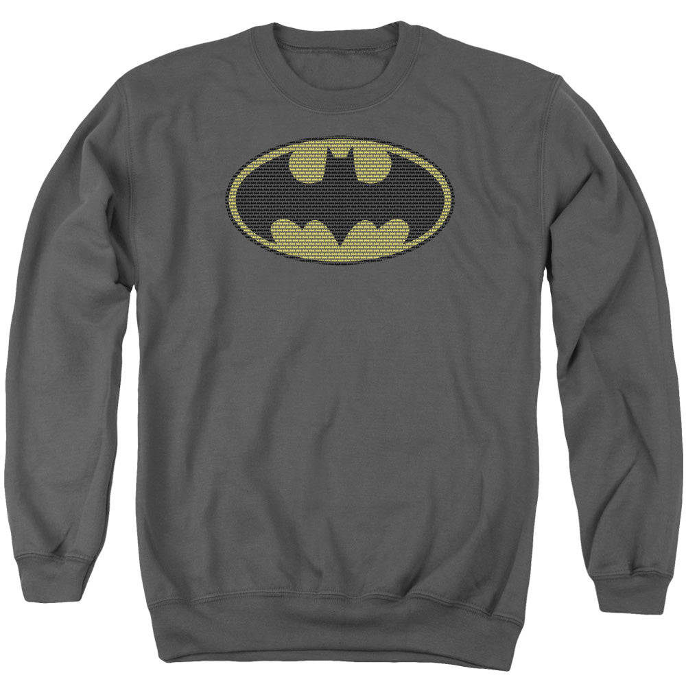 Batman Little Logos Mens Crewneck Sweatshirt Charcoal