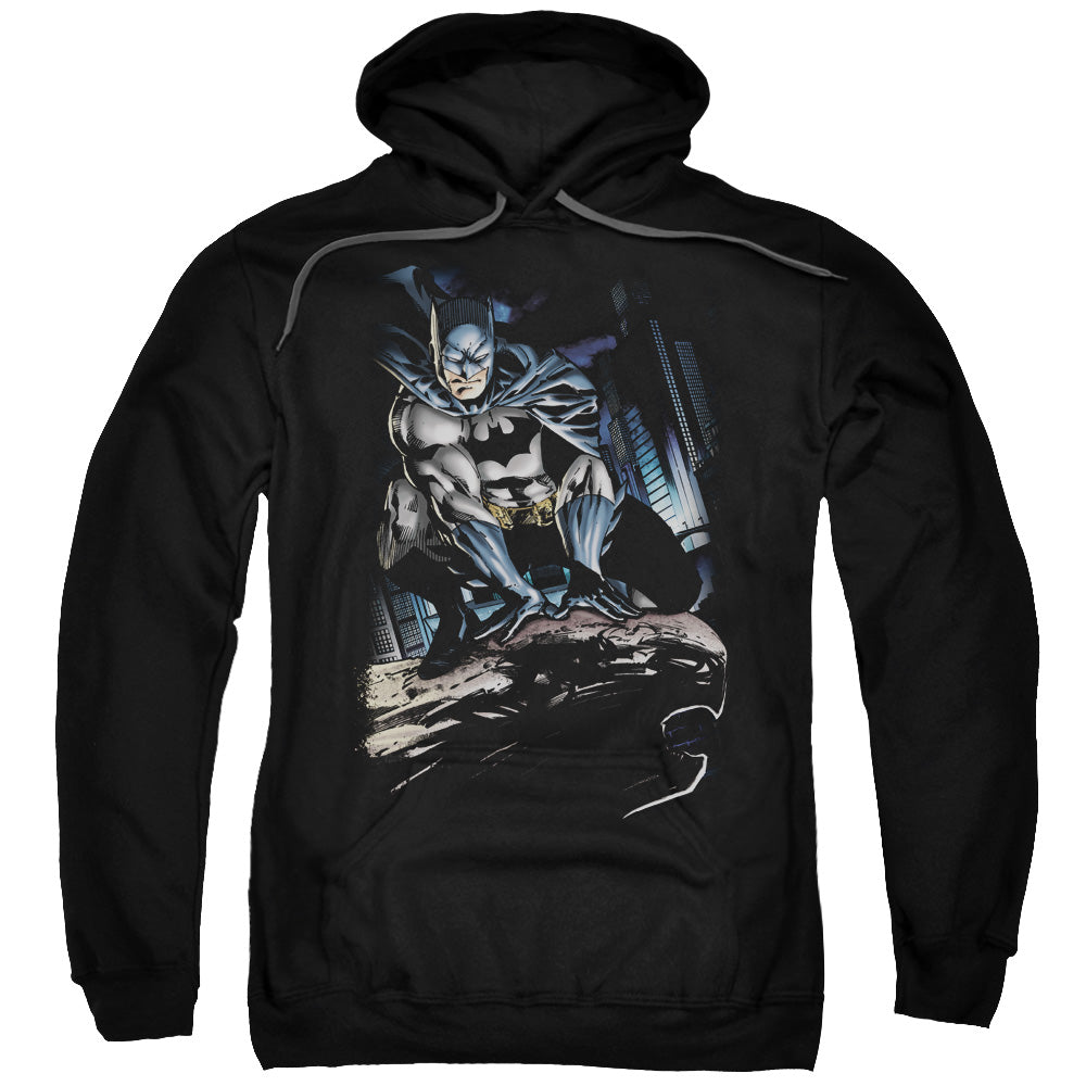 Batman Perched Mens Hoodie Black Officially Licensed