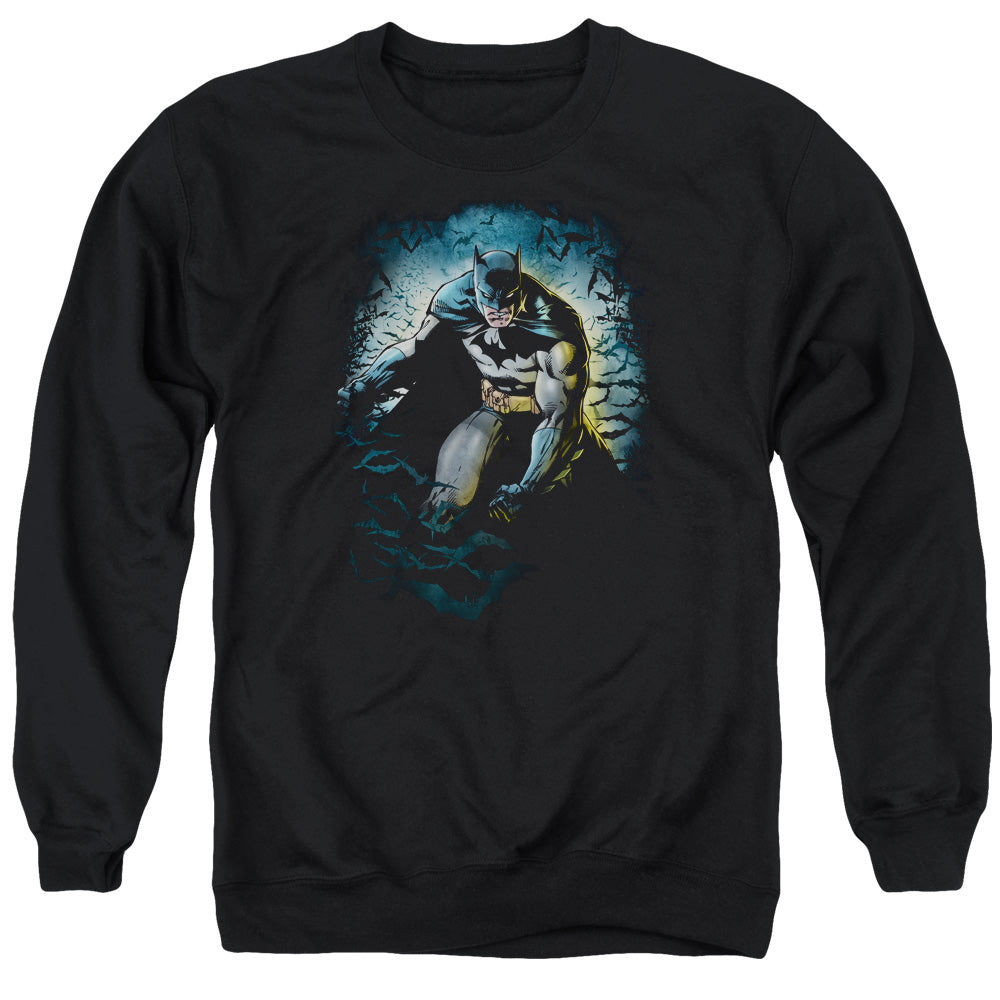 Batman Bat Cave Mens Crewneck Sweatshirt Black