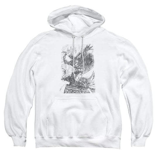 Batman Pencil Batarang Throw Mens Hoodie White Officially Licensed