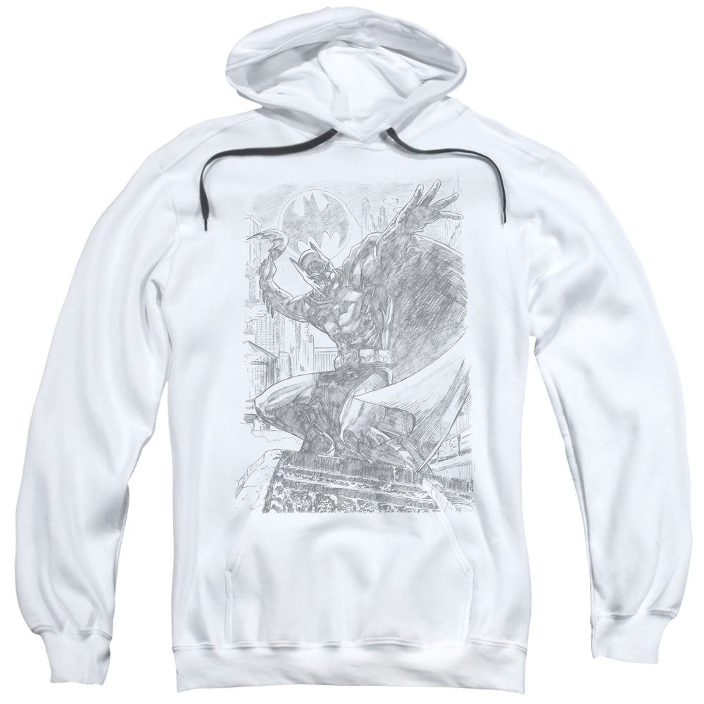 Batman Pencil Batarang Throw Mens Hoodie White Officially Licensed