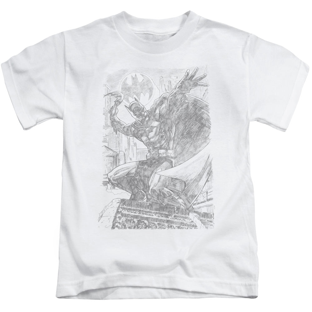 Batman Pencil Batarang Throw Juvenile Kids Youth T Shirt White Officially Licensed