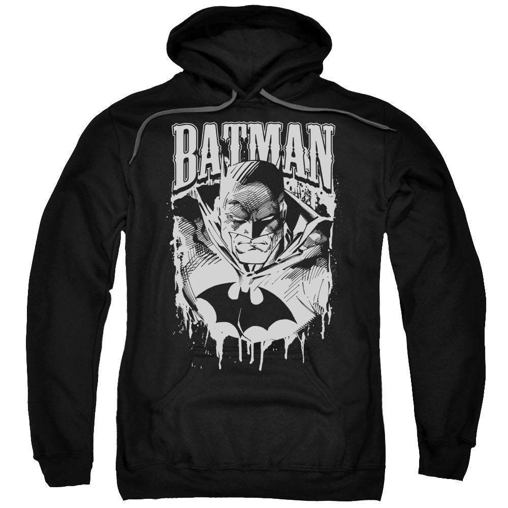 Batman Bat Metal Mens Hoodie Black Officially Licensed