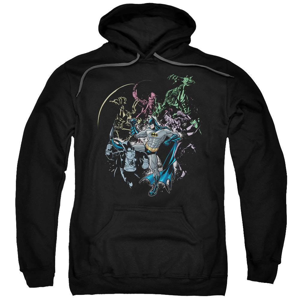 Batman Surrounded Mens Hoodie Black Officially Licensed