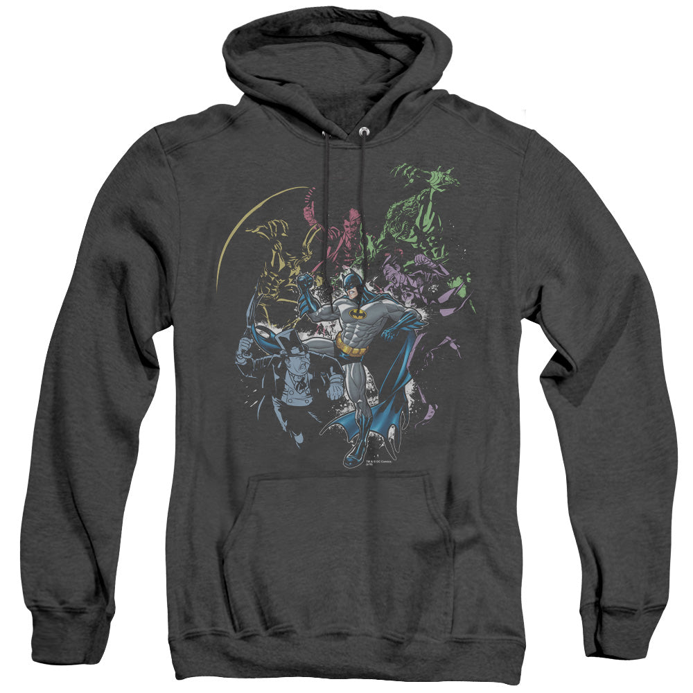 Batman Surrounded Heather Mens Hoodie Black Officially Licensed