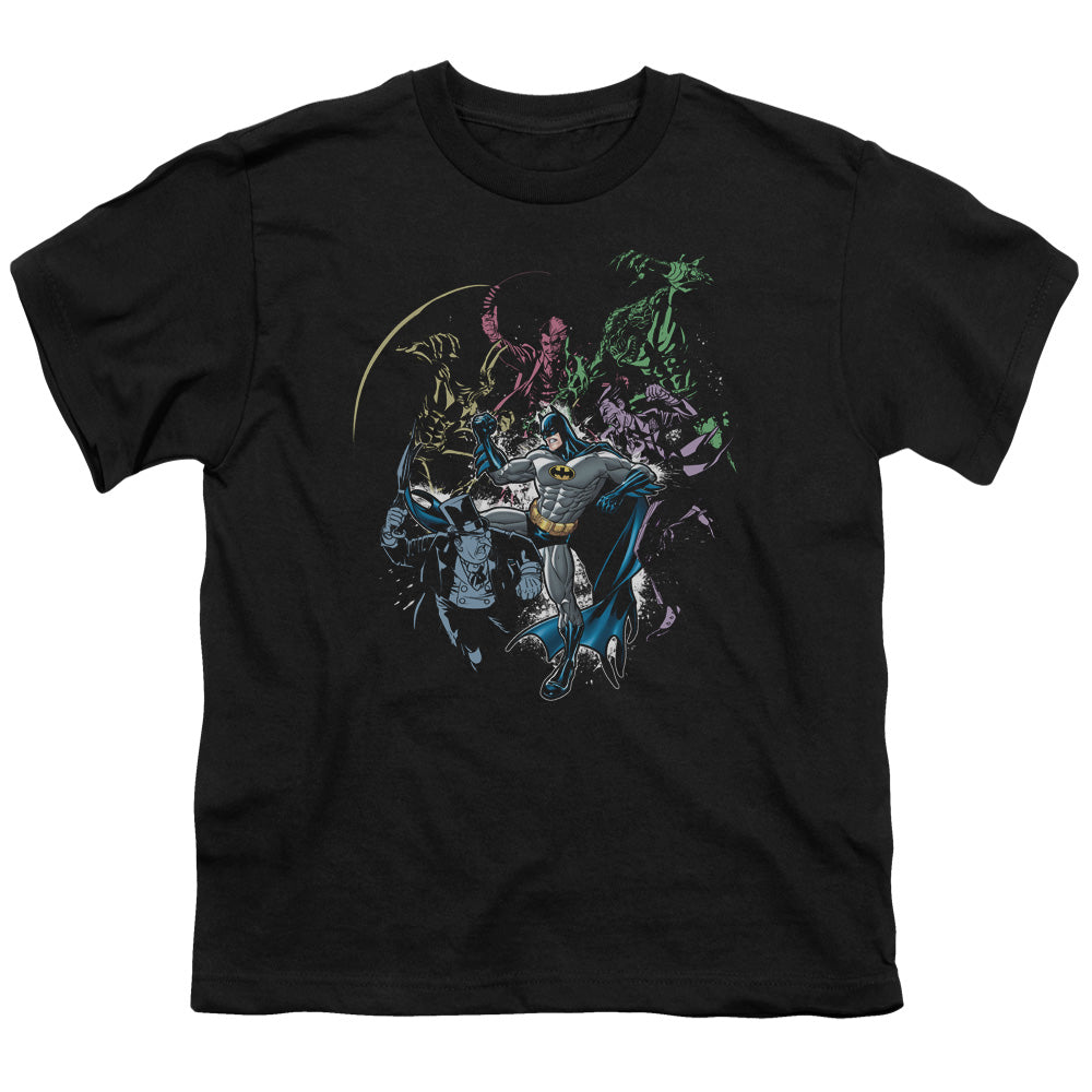 Batman Surrounded Kids Youth T Shirt Black Officially Licensed