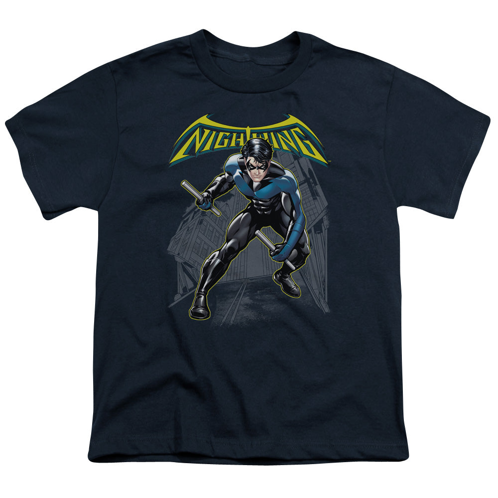 Batman Nightwing Kids Youth T Shirt Navy Blue Officially Licensed