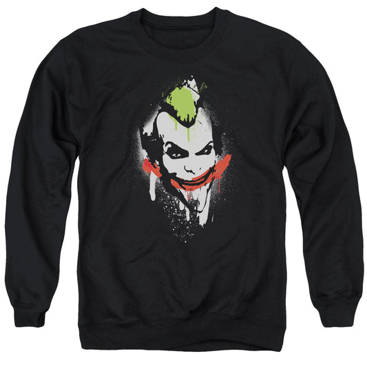 Arkham City Spraypaint Smile Mens Crewneck Sweatshirt Black
