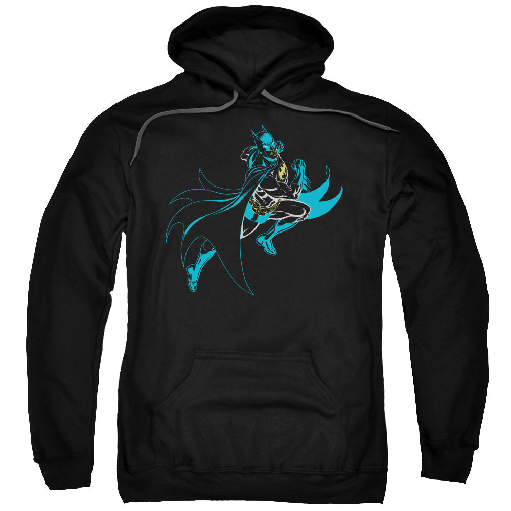 Batman Neon Batman Mens Hoodie Black Officially Licensed