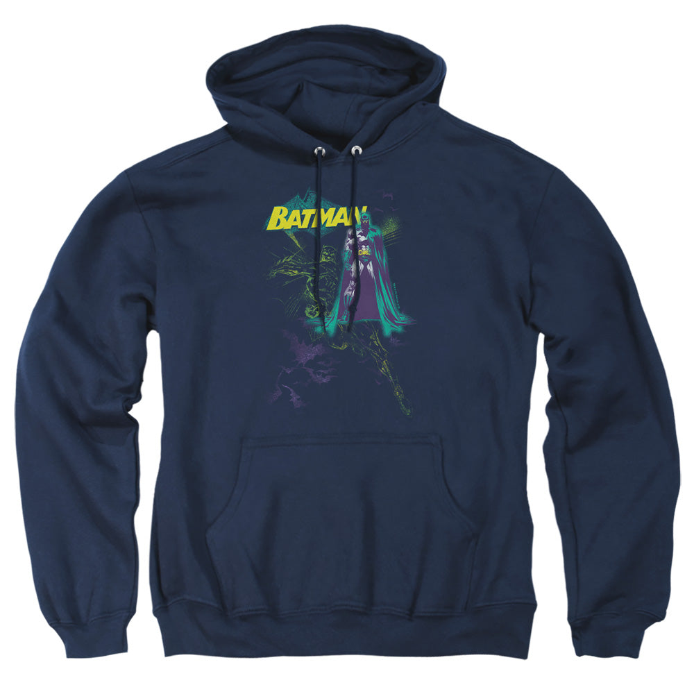 Batman Bat Spray Mens Hoodie Navy Officially Licensed