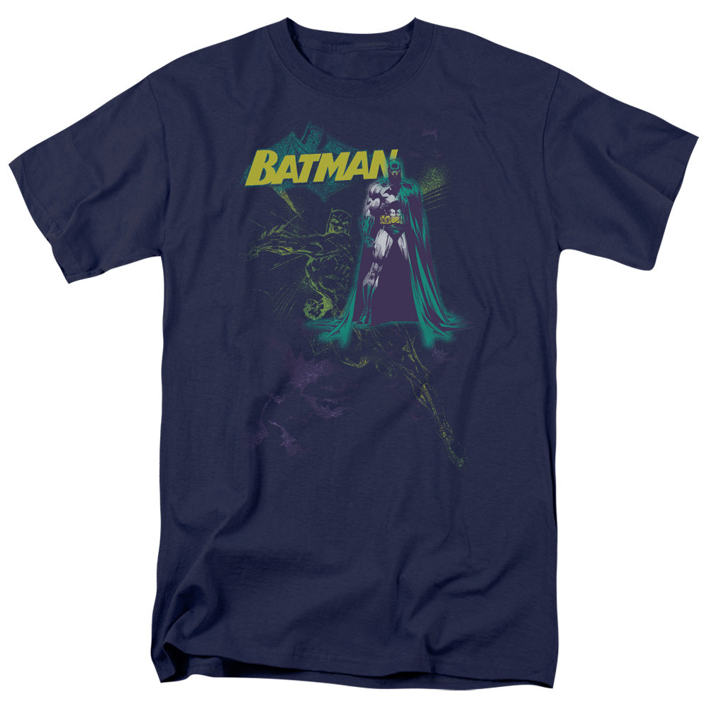 Batman Bat Spray Mens T Shirt Navy Officially Licensed