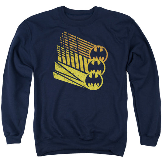 Batman Bat Signal Shapes Mens Crewneck Sweatshirt Navy
