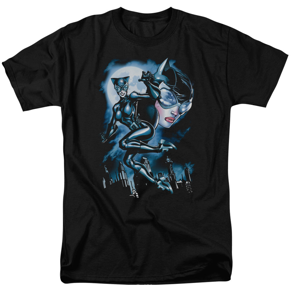 Batman Moonlight Cat Mens T Shirt Black Officially Licensed