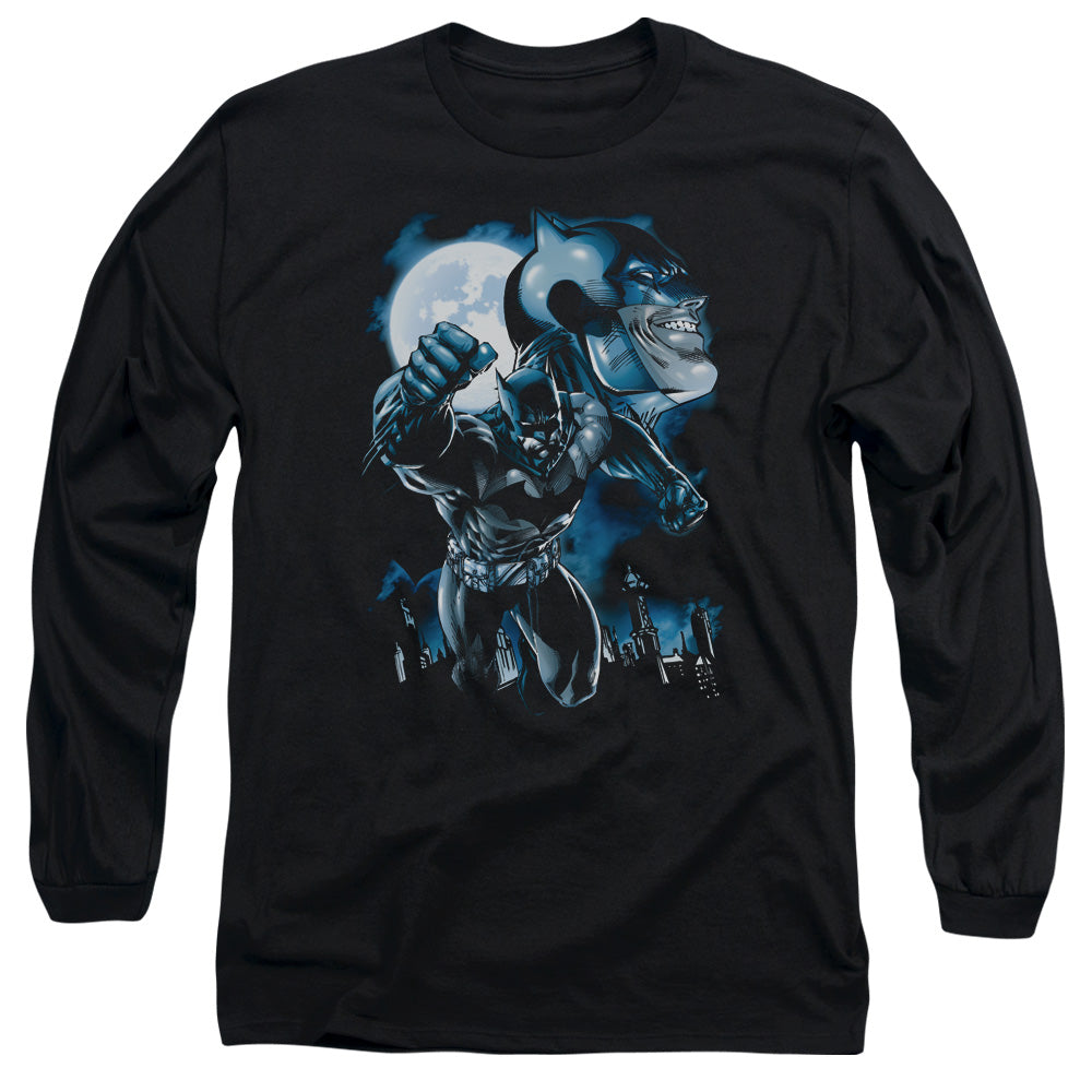 Batman Moonlight Bat Mens Long Sleeve Shirt Black Officially Licensed