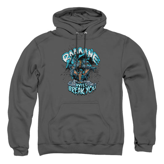 Batman Bane Will Break You Mens Hoodie Charcoal Officially Licensed