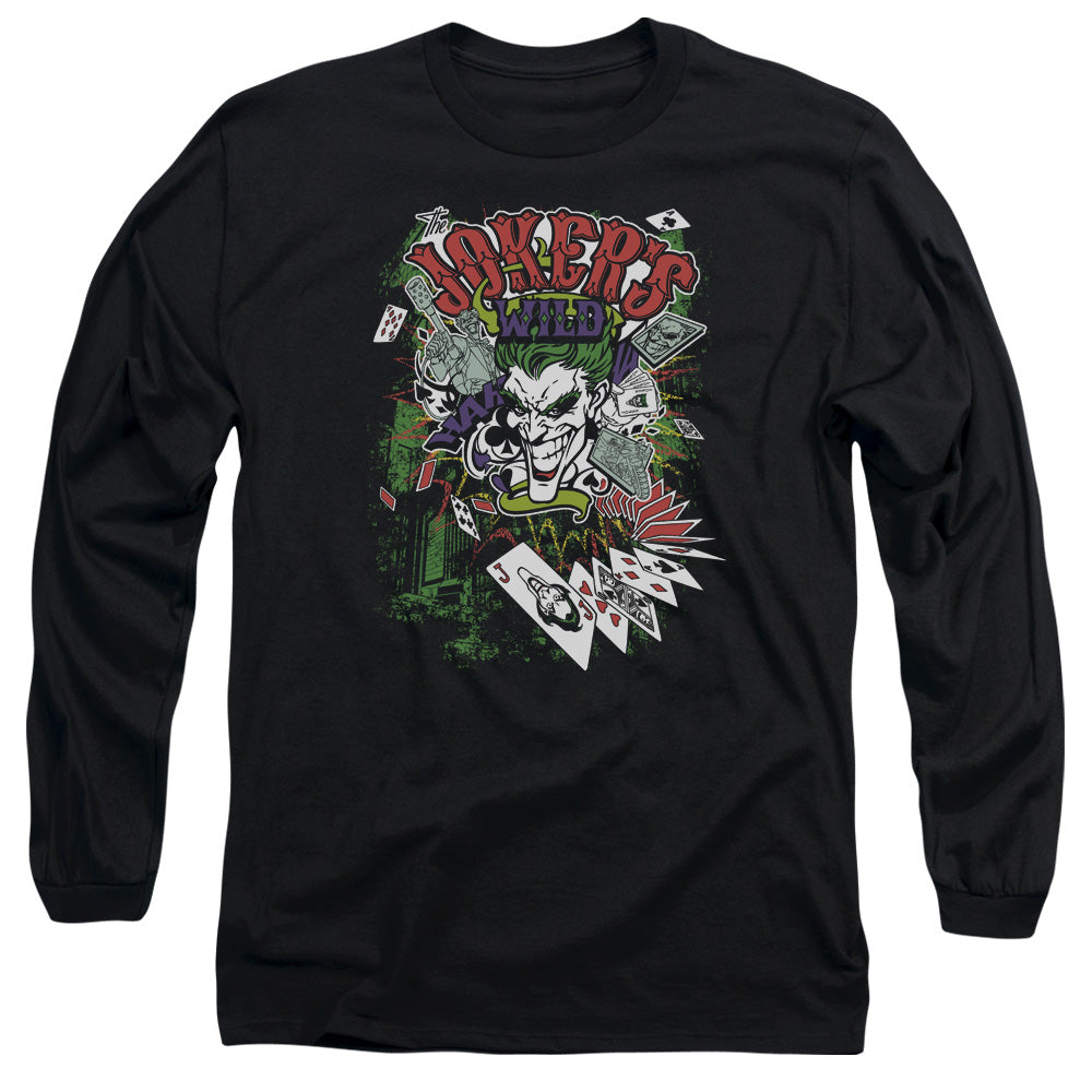 Batman Jokers Wild Mens Long Sleeve Shirt Black Officially Licensed